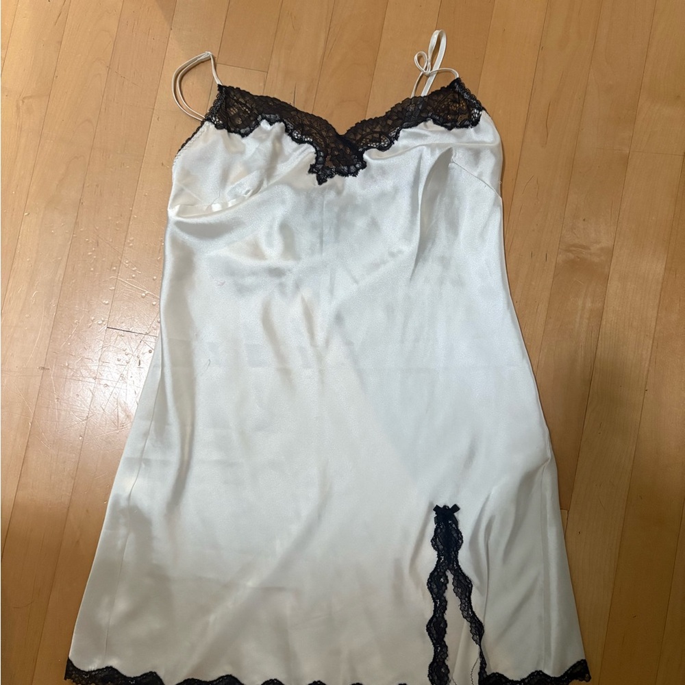 Victoria's Secret Black and White Lace Chemise